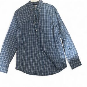 Croft & Barrow Men’s Blue Plaid Long Sleeve Button-Up Shirt Size Medium
